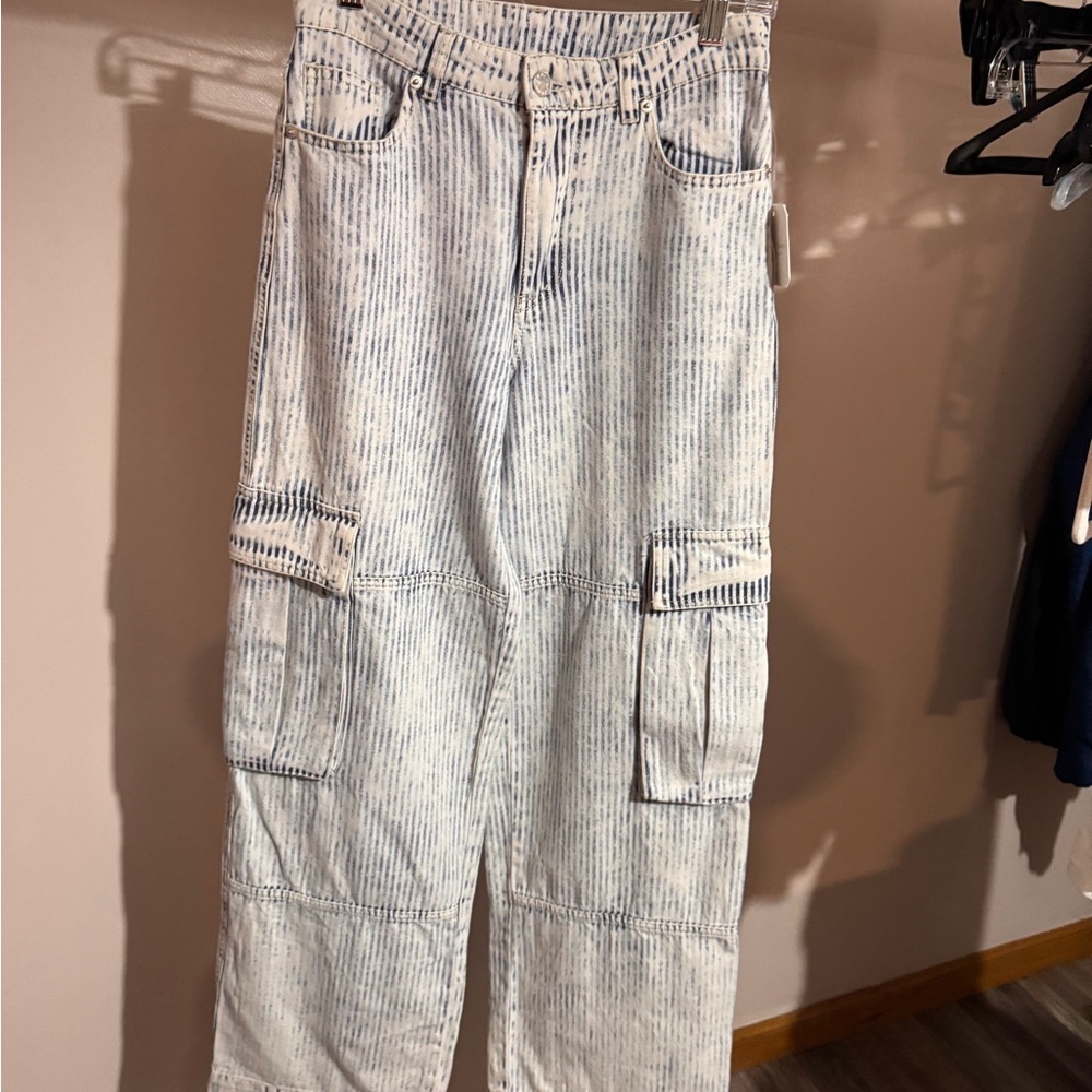 Striped Cargo Jeans